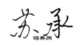 駱恆光蘇承行書個性簽名怎么寫