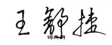 駱恆光王舒捷草書個性簽名怎么寫