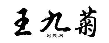 胡問遂王九菊行書個性簽名怎么寫
