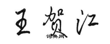 駱恆光王賀江行書個性簽名怎么寫