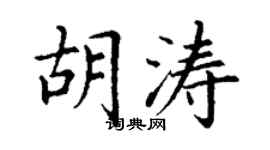 丁謙胡濤楷書個性簽名怎么寫