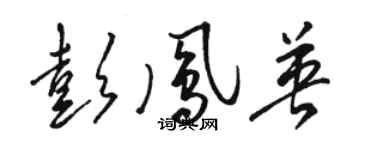 駱恆光彭鳳英草書個性簽名怎么寫