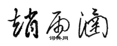 駱恆光趙雨涵草書個性簽名怎么寫