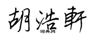 王正良胡浩軒行書個性簽名怎么寫