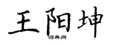 丁謙王陽坤楷書個性簽名怎么寫