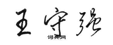 駱恆光王守強行書個性簽名怎么寫