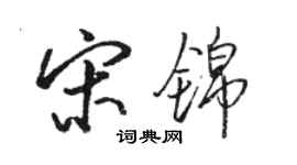 駱恆光宋錦行書個性簽名怎么寫