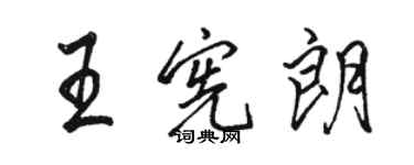 駱恆光王憲朗行書個性簽名怎么寫