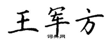 丁謙王軍方楷書個性簽名怎么寫