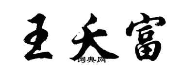 胡問遂王夭富行書個性簽名怎么寫
