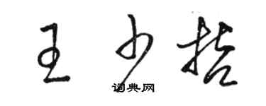 駱恆光王少哲草書個性簽名怎么寫