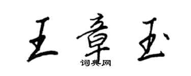 王正良王章玉行書個性簽名怎么寫