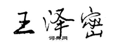 曾慶福王澤密行書個性簽名怎么寫