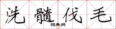 袁強洗髓伐毛楷書怎么寫