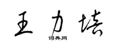 梁錦英王力培草書個性簽名怎么寫