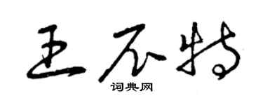 曾慶福王尼特草書個性簽名怎么寫