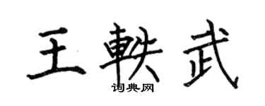 何伯昌王軼武楷書個性簽名怎么寫