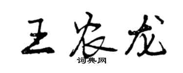 曾慶福王農龍行書個性簽名怎么寫