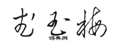 駱恆光武玉梅草書個性簽名怎么寫
