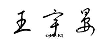 梁錦英王宇晏草書個性簽名怎么寫