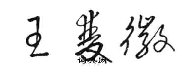 駱恆光王雙徽草書個性簽名怎么寫