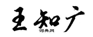 胡問遂王知廣行書個性簽名怎么寫