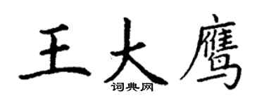 丁謙王大鷹楷書個性簽名怎么寫