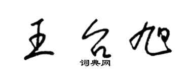 梁錦英王台旭草書個性簽名怎么寫