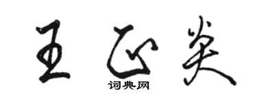 駱恆光王正炎行書個性簽名怎么寫