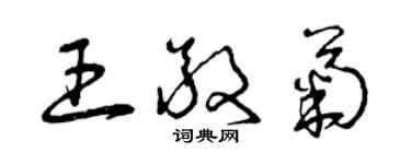 曾慶福王敬菊草書個性簽名怎么寫