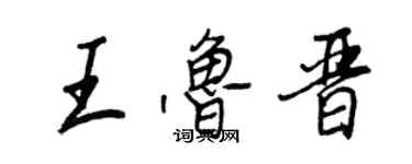 王正良王魯晉行書個性簽名怎么寫
