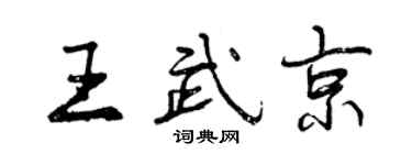 曾慶福王武京行書個性簽名怎么寫