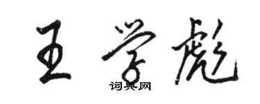 駱恆光王學彪行書個性簽名怎么寫