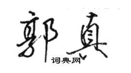 駱恆光郭真行書個性簽名怎么寫