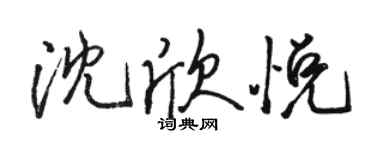 駱恆光沈欣悅行書個性簽名怎么寫