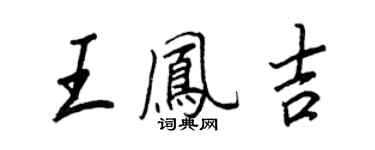王正良王鳳吉行書個性簽名怎么寫