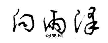 曾慶福向雨澤草書個性簽名怎么寫