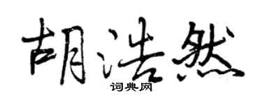 曾慶福胡浩然行書個性簽名怎么寫