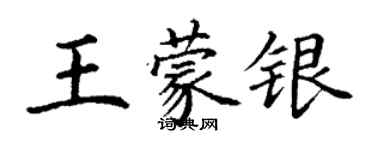 丁謙王蒙銀楷書個性簽名怎么寫