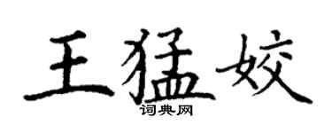 丁謙王猛姣楷書個性簽名怎么寫