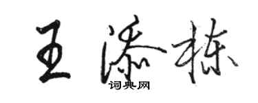 駱恆光王添棟行書個性簽名怎么寫