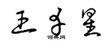 曾慶福王幸星草書個性簽名怎么寫