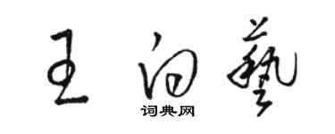 駱恆光王白藝草書個性簽名怎么寫