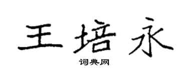 袁強王培永楷書個性簽名怎么寫