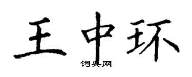丁謙王中環楷書個性簽名怎么寫