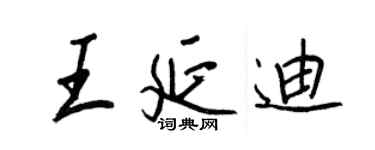 王正良王延迪行書個性簽名怎么寫