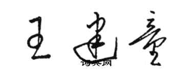 駱恆光王建童草書個性簽名怎么寫