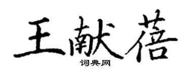 丁謙王獻蓓楷書個性簽名怎么寫