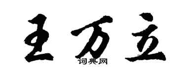 胡問遂王萬立行書個性簽名怎么寫