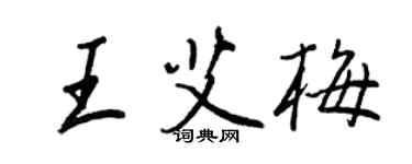 王正良王艾梅行書個性簽名怎么寫